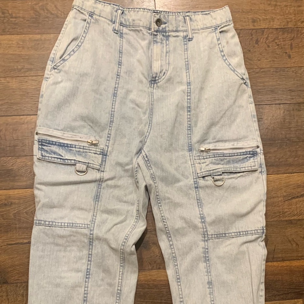 Women's Hot Topic Light Denim Cargo Pants